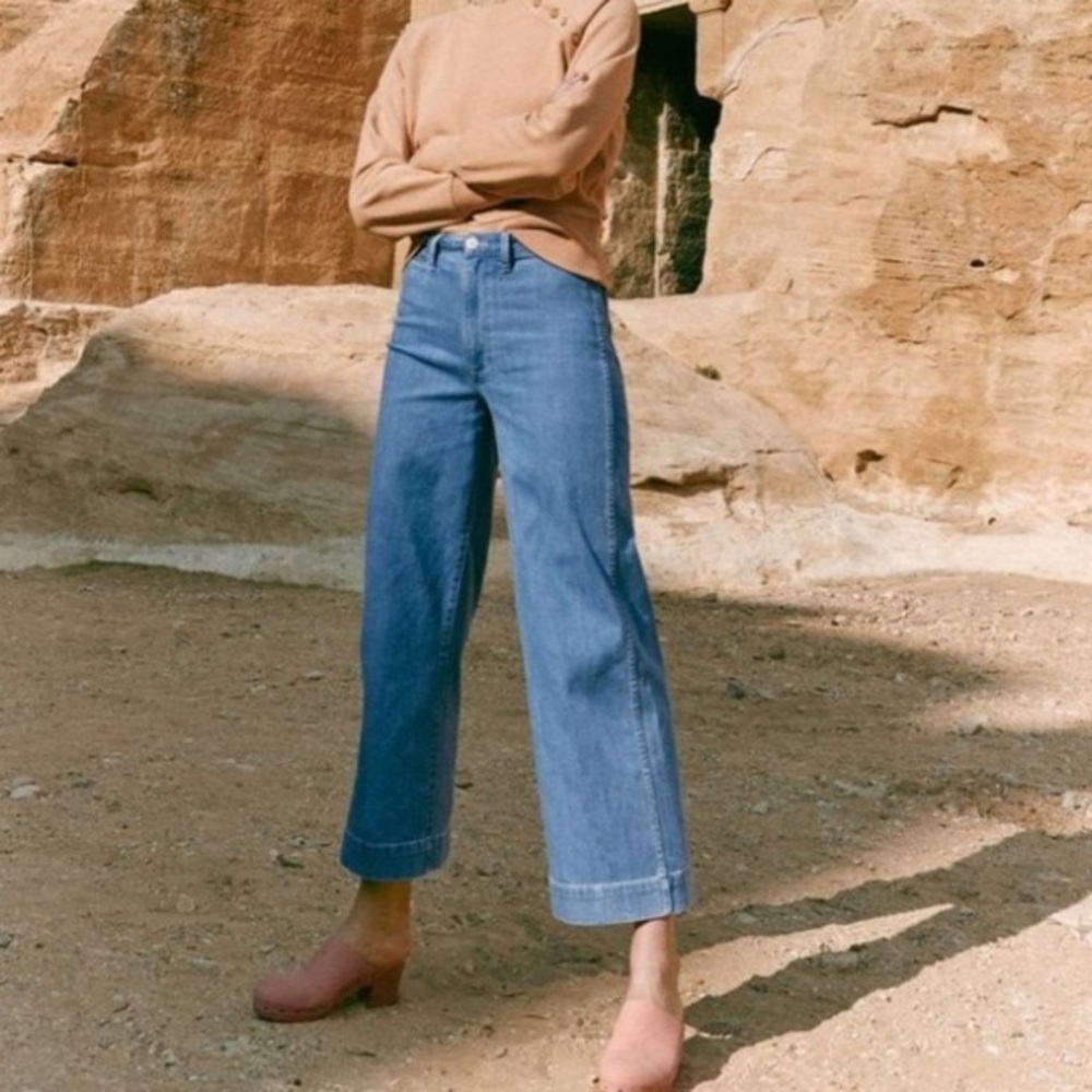 Madewell Emmett Wide Leg Cropped Jeans